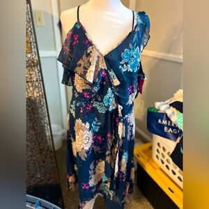 Xhileration Ruffle cold shoulder strappy dress